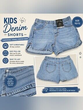 art class Light Blue Denim Kids Shorts